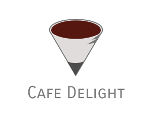 Cafeteria - Pencil Coffee Cone logo design