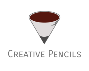 Pencil Coffee Cone logo design