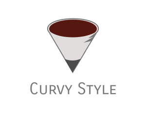 Pencil Coffee Cone logo design