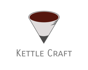 Pencil Coffee Cone logo design