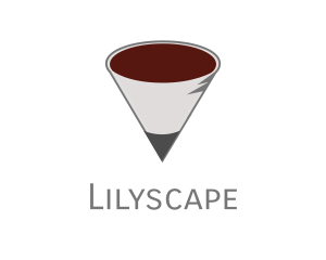 Pencil Coffee Cone logo design