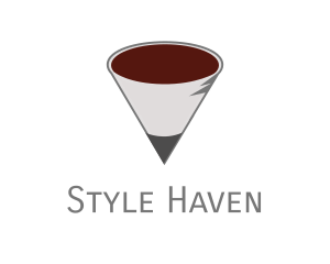 Writer - Pencil Coffee Cone logo design