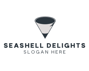 Pencil Coffee Cone logo design