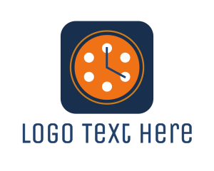 Seconds - Film Reel Clock logo design