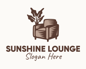 Brown Chair Plant logo design