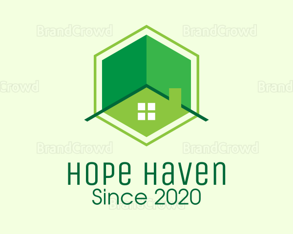 Green Hexagon Home Logo