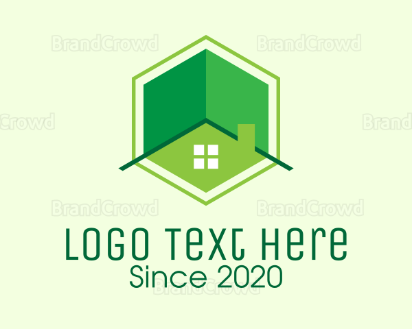 Green Hexagon Home Logo