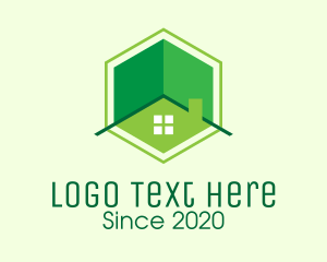 Chimney - Green Hexagon Home logo design