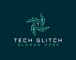 Tech Circuit Microchip logo design