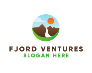 Fjord - Mountain River Valley logo design