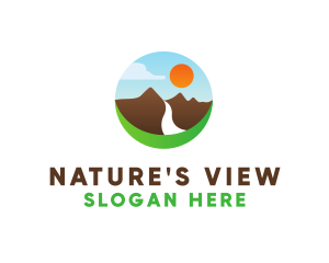 Scenic - Mountain River Valley logo design