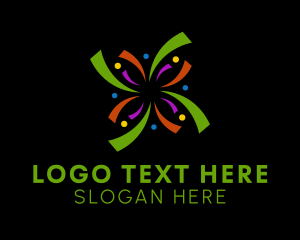 Tri - Colorful Confetti Burst logo design