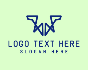 Line Art - Abstract Geometric Letter W logo design