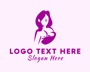 Breastfeeding - Woman Pregnancy Care logo design