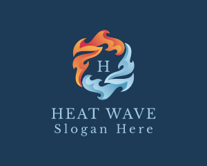 Heat - Heating Cooling Flame logo design