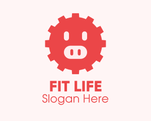 Toy Shop - Cute Pig Gear logo design