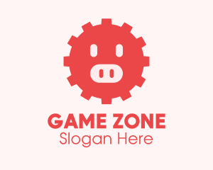 Cute Pig Gear  logo design