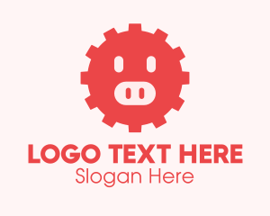 Pig - Cute Pig Gear logo design