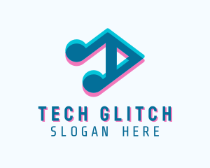 Glitch Media Music Player logo design