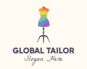 Rainbow Dress Tailoring logo design