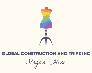 Gay - Rainbow Dress Tailoring logo design