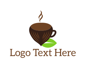 Leaf - Hazelnut Coffee Cup logo design