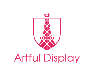 Pink Eiffel Tower logo design