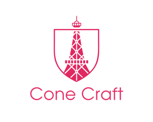 Pink Eiffel Tower logo design