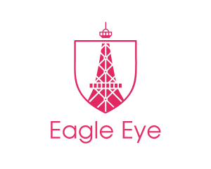 Pink Eiffel Tower logo design