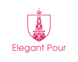 Pink Eiffel Tower logo design