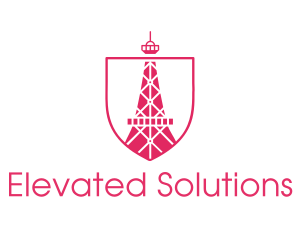 Pink Eiffel Tower logo design