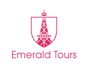 Pink Eiffel Tower logo design