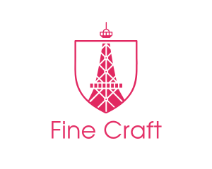 Pink Eiffel Tower logo design