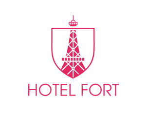 Pink Eiffel Tower logo design