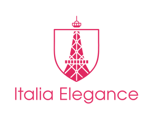 Pink Eiffel Tower logo design