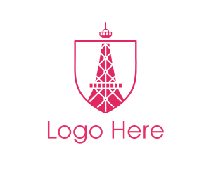 Pink And White - Pink Eiffel Tower logo design