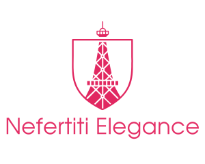 Pink Eiffel Tower logo design