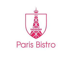 Pink Eiffel Tower logo design