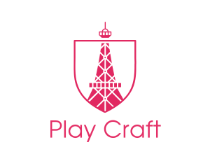 Pink Eiffel Tower logo design