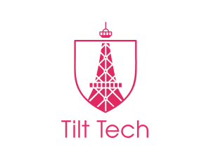 Pink Eiffel Tower logo design