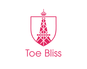 Pink Eiffel Tower logo design