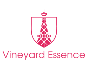 Pink Eiffel Tower logo design