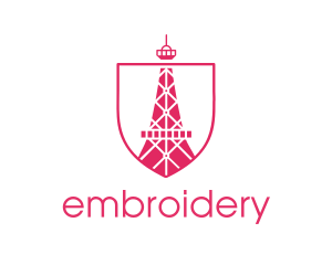 Pink Eiffel Tower logo design