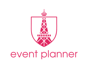Pink Eiffel Tower logo design