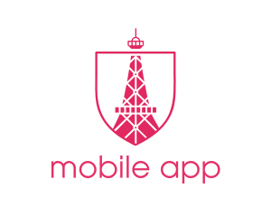 Construction - Pink Eiffel Tower logo design