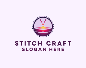 Embroidering - Cross Stitch Patch logo design