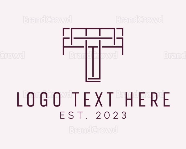 Modern Company Letter T Outline Logo