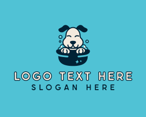 Canine - Dog Bath Grooming logo design