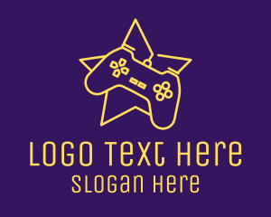 Video Game - Game Controller Star logo design