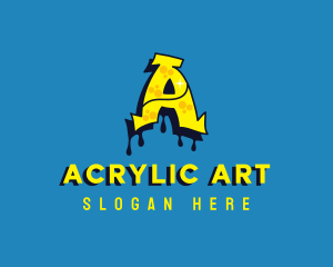 Graffiti Art Letter A logo design